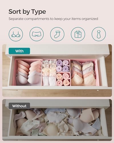 SONGMICS Drawer Organizers, Foldable Fabric Storage Boxes - Image 3
