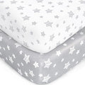 Crib Sheets for Boys or Girls 2 Pack, Fitted Crib Sheet for Standard Size Crib by Moonsea