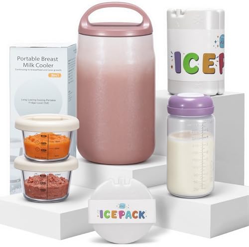 3-in-1 Breast Milk Cooler for 24H 360° Cooling, 11oz Breastmilk Chiller by Unknown