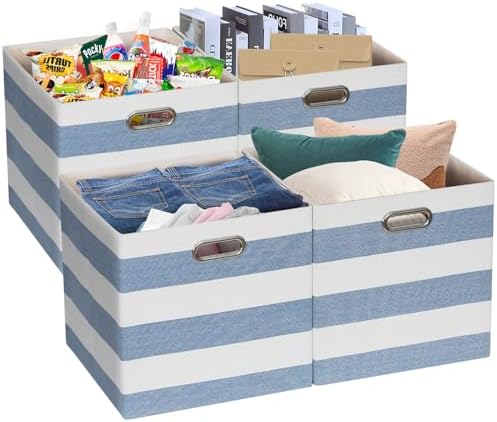 Posprica Storage Basket Bins, 11×11 Collapsible Storage Cubes Fabric Drawers by Posprica
