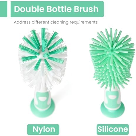 Ariseno 7-in-1 Baby Bottle Brush Set, Nylon & Silicone Bottle Brush - Image 3