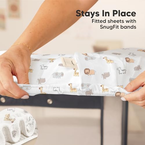 2 Pack and Play Sheets, Waterproof Mini Crib Sheet Fitted 38x26 - Image 6