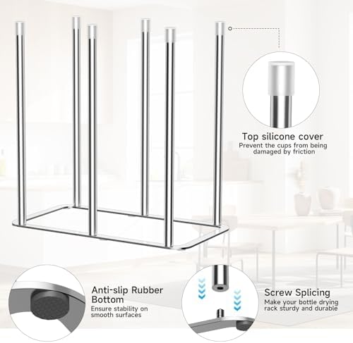 Water Bottle Drying Rack Reusable Bottle Rack Dryer Kitchen Stand Holder Metal - Image 4