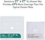 Large Square Shower Mat Bathtub Bath Mat Non Slip White 27"x27" - Image 3
