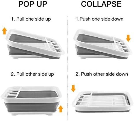 THANSTAR Collapsible Dish Drying Rack Portable Dinnerware Drainer Organizer - Image 6
