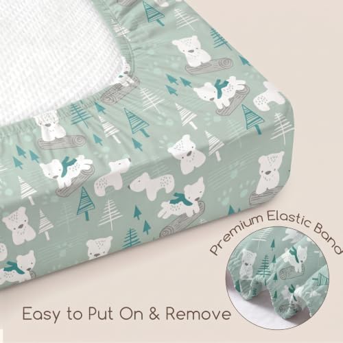 Pack and Play Mattress Sheets Fitted, 3 Pack Mini Crib Sheets - Image 5
