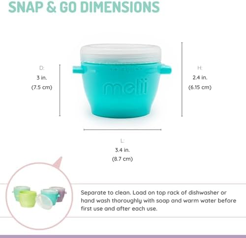 melii Snap & Go Baby Food Storage Containers | 8 Pack 4 oz, Stackable Freezer - Image 4