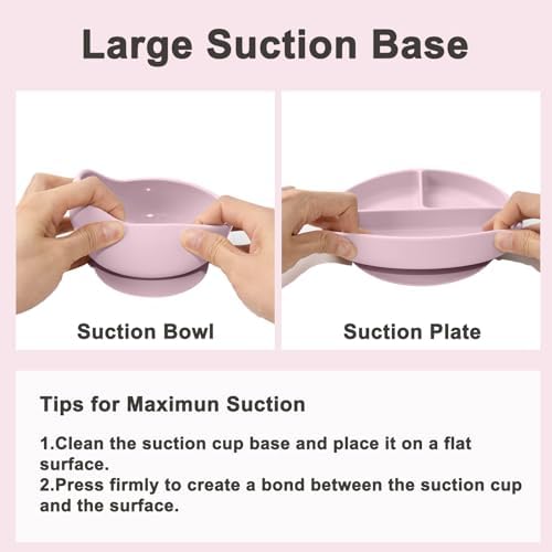 Silicone Baby Feeding Set 14 Pcs, Baby Led Weaning Set, Light Pink - Image 5