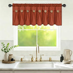 FRAMICS Farmhouse Valance Curtains, Boho Cotton Linen Kitchen Valance, Rod - Image 3