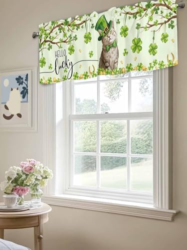 Vandarllin Lucky Cat St. Patrick's Day Kitchen Curtains Valances - Image 5