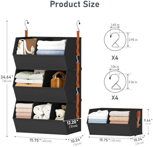 Hanging Closet Organizer Extra Large, Clothes Hanging Shelves - Image 2