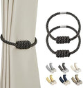 BEL AVENIR Magnetic Curtain Tiebacks 2 Pack Hand-Woven Curtain Ties by BELAVENIR