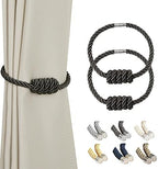 BEL AVENIR Magnetic Curtain Tiebacks 2 Pack Hand-Woven Curtain Ties by BELAVENIR