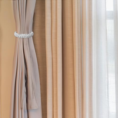 Ptwola 6 Pack Braided Curtain Tiebacks Boho Elegant Rustic Curtain Holdbacks - Image 6