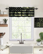 Vandarllin Rustic Green Camo Military Pattern American Flag Kitchen Curtains - Image 2