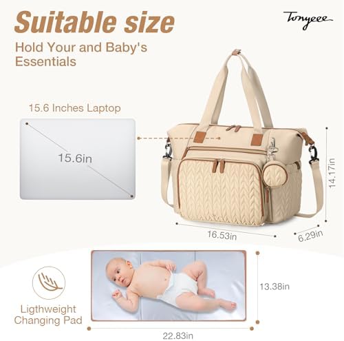 Diaper Bag Tote, Large Baby Hospital Bag - Image 5