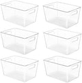 YIHONG 6 Pack Clear Storage Bins, Pantry Organizer Bins by YIHONG