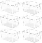 YIHONG 6 Pack Clear Storage Bins, Pantry Organizer Bins by YIHONG