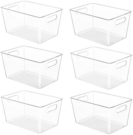 YIHONG 6 Pack Clear Storage Bins, Pantry Organizer Bins by YIHONG