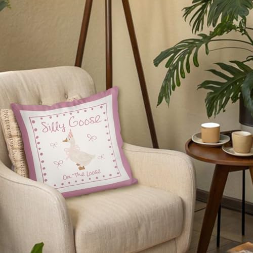 Pink Silly Goose Pillow Cover Toddler Girl Bedroom Decor - Image 5