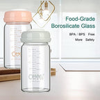 COMI Wide Neck Glass Breastmilk Collection n Storage Bottle, 4 Packs, 6oz - Image 4
