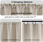 Chyhomenyc Moon Beige Valance for Windows, Light Filtering Faux Linen Textured - Image 5