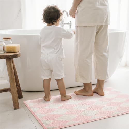 GRANNY SAYS Diamond Pink Bathroom Rug, Cute Bath Mat - Image 7