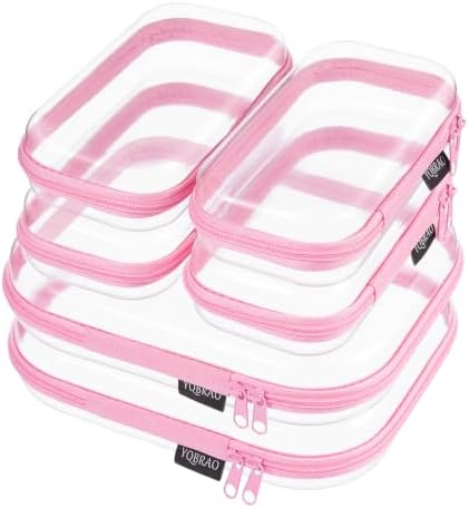 YQBRAO Clear Hard Shell Zipper Cases, 6 Travel Organizers, 2M 4S by Unknown