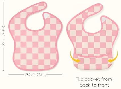 3 Pack Waterproof Baby Bibs for Eating, Mess Proof Feeding Bib - Image 5