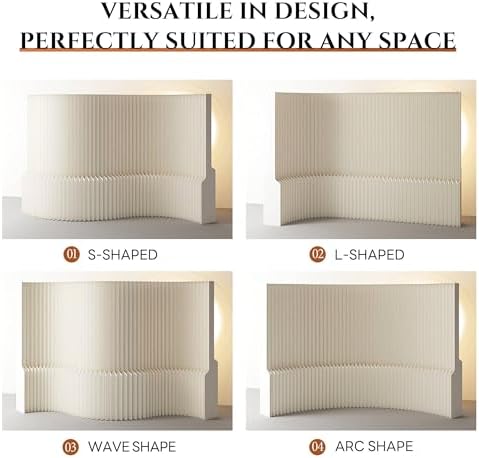 Paper Foldable Paper Room Divider Wall, Adjustable Privacy Screen, Lightweight - Image 6