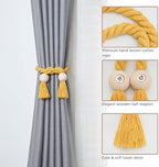 NICEEC 2 Pack Wooden Ball Magnetic Curtain Tiebacks Boho Home Decor Drape Tie - Image 3