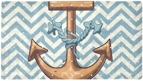 Shower Mat Non Slip, Anchor Zigzag Pattern Anti Slip Bath Mat by Anna+Cowper