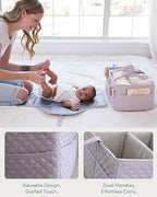 Lily Miles Baby Diaper Caddy Organizer, Quilted Nursery Storage Organizer - Image 3
