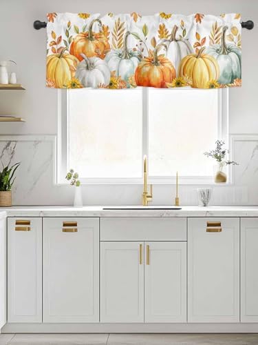 Vandarllin Fall Thanksgiving Kitchen Curtains Valances - Image 2