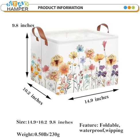 NTAOHAMPER Boho Flower Nursery Basket, Fall Wildflower Storage Bin - Image 2
