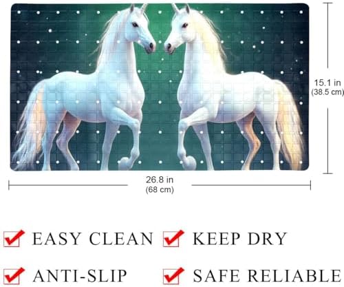 Shower Mat Non Slip 26.8 x 15.1 Inches, Starry House Bathtub Mat Shower Stall - Image 2