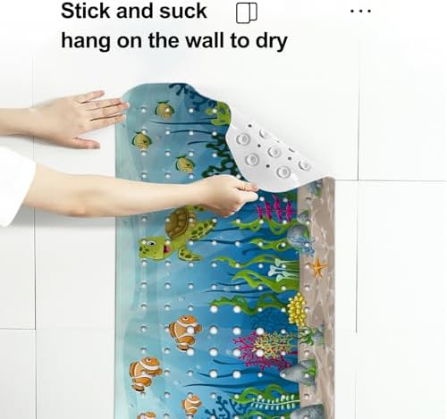 LNOND Sea Turtle Bath Mat for Tub for Kids, Ocean Bathtub Mat, Kids Bath Mats - Image 4