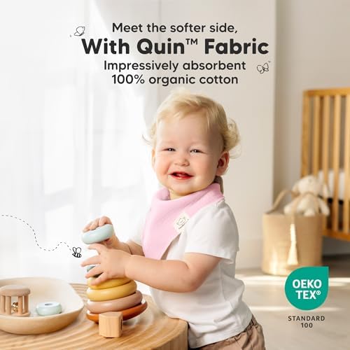 8pk Organic Baby Bandana Bibs for Drooling Teething - Image 2