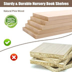 Nursery Shelves for Wall with Hooks-Scalloped Wall Book Shelves for Bedroom - Image 7