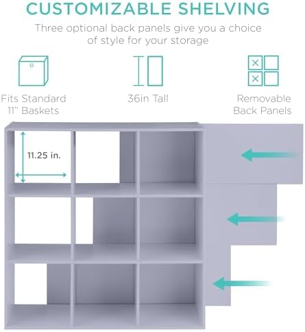 Best Choice Products Kids Bookcase 9-Cube Storage Organizer, 11in Shelf Opening - Image 3