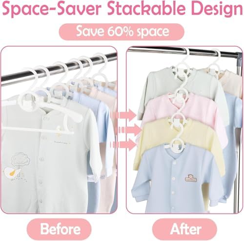Baby Clothes Hangers 20 Pack, Plastic Kids Hangers Space Saving - Image 3