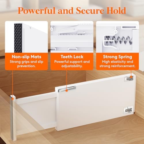 Lifewit 6" Tall Upgrade Drawer Dividers, Adjustable Deep Drawer Organizer - Image 4