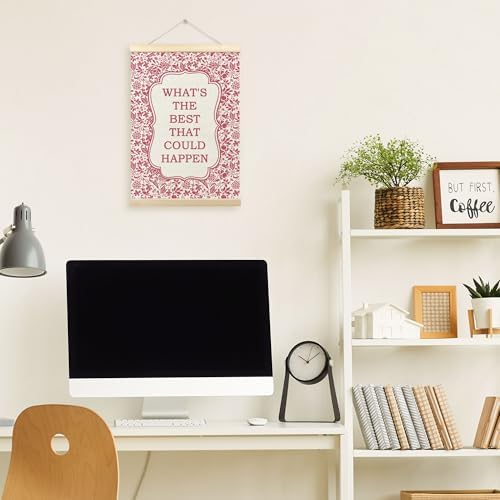TLESKE Pink Floral Inspirational Wall Art Poster, What's the Best That Could - Image 5