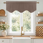 NICETOWN Cappuccino Blackout Scalloped Tier Drape - Image 5
