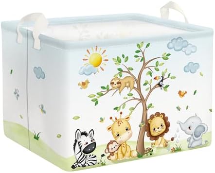 Clastyle 36L Large Safari Animal Tree Baby Basket Giraffe Lion Elephant Toy by Clastyle