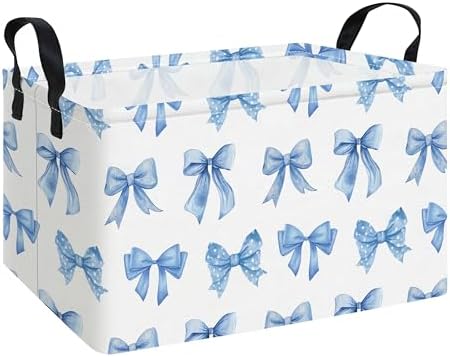 Rectangular Bowknot Fabric Storage Basket by FANKANGStorageBasket