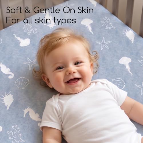Pack and Play Mattress Sheets Fitted, 3 Pack Mini Crib Sheets - Image 3