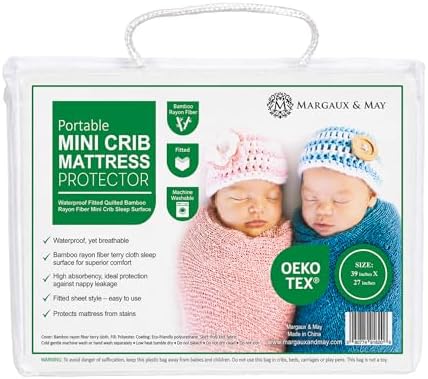 Margaux & May Pack N Play Mattress Protector, Oeko-TEX® Certified by MargauxMay