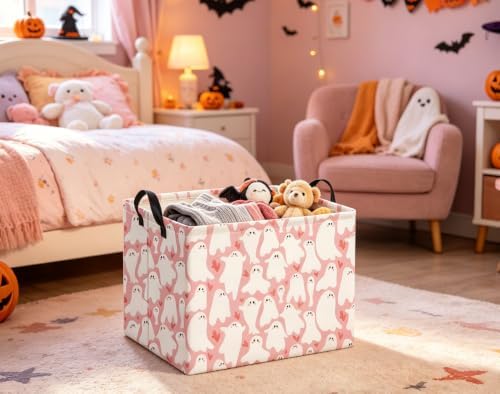 Halloween Basket Cute Baskets for Kids Pumpkin Basket Rectangular Storage Bin - Image 4