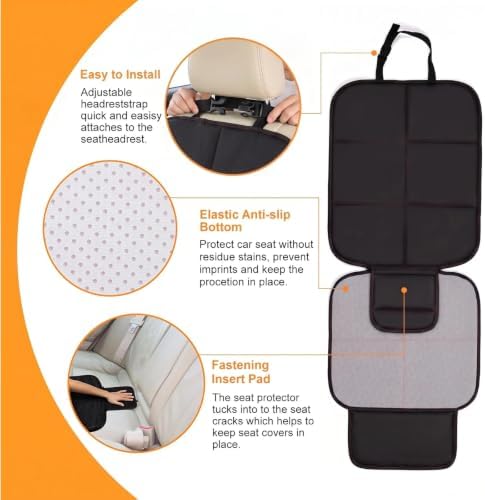 SMART ELF Car Seat Protector, Thickest Padding and Non-Slip Backing 1Pack - Image 5